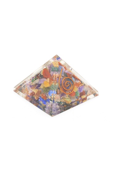 Hakiki Doğal Karışık Taşlı Çakra Orgonit Piramit 36 Gram