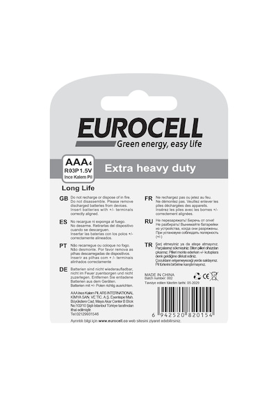 Eurocell- Aaa4 R03p 1.5 V İnce Kalem Pil