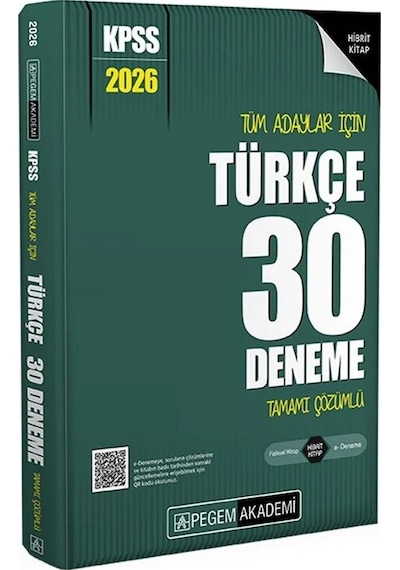 2026 Kpss Türkçe 30 Deneme Çözümlü Pegem Akademi Yayınları