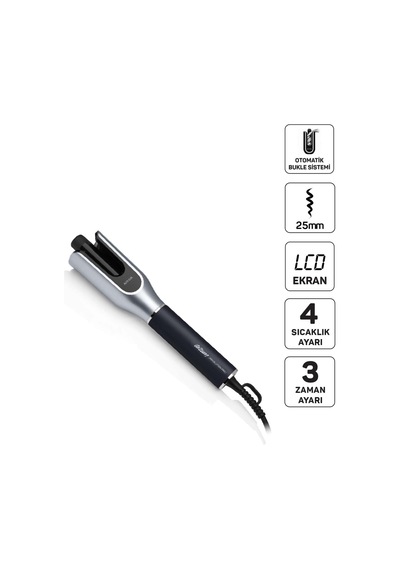 Ar5171 Revolution Pro Otomatik Bukle Ve Saç Maşası 25 Mm Seramik Lcd Ekran Siyah