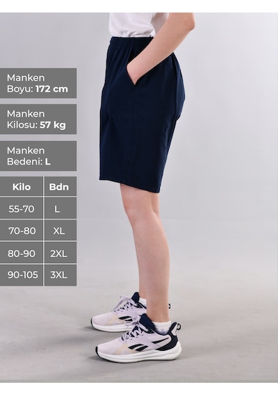 Duxa %100 Pamuk Keten Dokulu Beli Lastikli ve Bağcıklı Kadın Rahat Kalıp Bol Kesim Günlük Ev Dış Spor Giyim Büyük Beden Şort Lacivert Duxa %100 Pamuk Keten Dokulu Beli Lastikli ve Bağcıklı Kadın Rahat Kalıp Bol Kesim Günlük Ev Dış Spor Giyim Büyük Beden Şort Lacivert