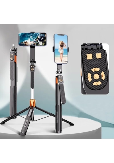Ayrex Coverzone 3 Eksen Anti Shake Stabilizasyonlu Selfie Çubuğu Tripod 170 Cm Uzatılabilir Alüminyum Gövde 10 M Bl Diğer