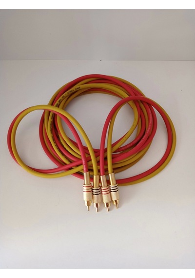 El Yapımı Rca Kablosu %100 Bakır Amfi Ses Aktarım Kablosu Sarı K - 5 Metre