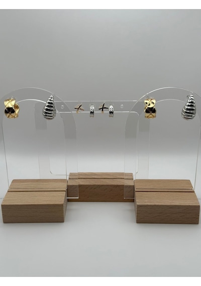 Arnes Jewelry Çelik Yıldızlı Halka 4 Çift Set Küpe Ar458nes Gold