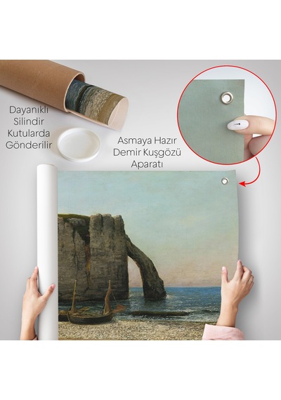 Gustave Courbet - Etretat Kayalıkları Duvar Örtüsü-7073