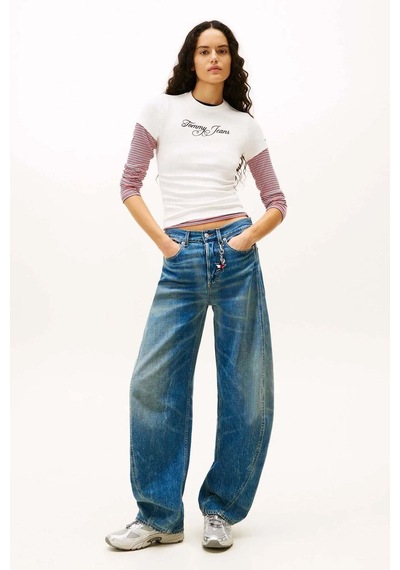 Tommy Jeans Kadın Tişört-dw0dw21838-12820 Beyaz