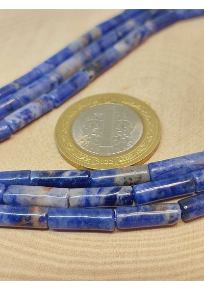 Bileklik Boy Sodalit Taşı Silindir Kesim 4x12.5mm Yarım Dizi 49364 18cm Uzunluğundadır Çok Renkli