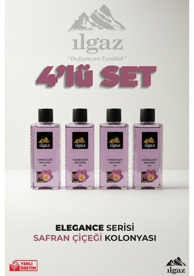Ilgaz Safran Çiçeği Kolonyası 4'lü Set 80 Derece 400 Ml Elegance Series