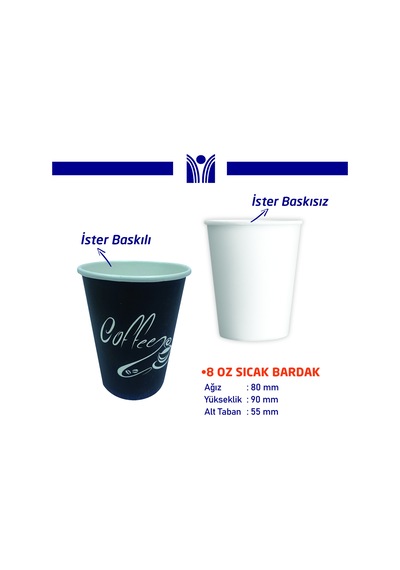 8 Oz Karton Bardak 1 Koli 2000 Adet