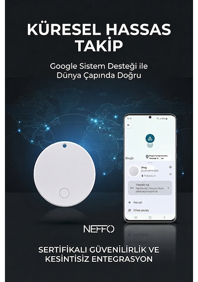 Android & Apple iOS Uyumlu Smart Tag Google Akıllı Takip Cihazı - Android Ve Apple iOS Uyumludur