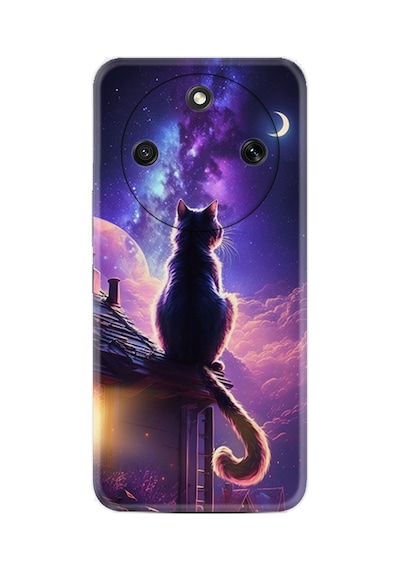 Honor Magic 8 Lite 5g Kılıf Boutique Baskılı Resimli Damdaki Kedi Pcode -091