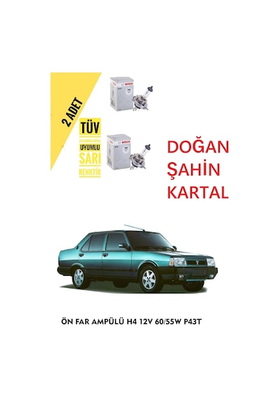 Tofaş Şahin Doğan Kartal Far Ampül Takımı 2 Adet
