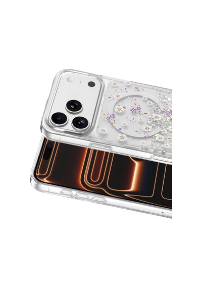 Apple iPhone Uyumlu 17 Pro & Apple iPhone Uyumlu 18 Pro Kılıf Kamera Korumalı Magsafe Özellikli Simli Şık Misk Kapak Desen 2
