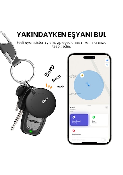 Hbb-k Hi Tag Akıllı Takip Cihazı Sadece Apple Uyumlu Uyumlu Siyah 2'li