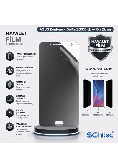 Zenfone 4 Selfie Zb553kl Uyumlu Ön Yüzey Hayalet Privacy Hidrojel Ekran Koruyucu