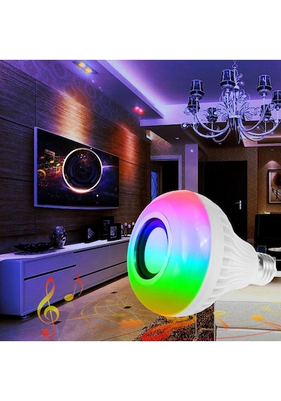 Bluetooth Disko Topu Ampul Hoparlörlü Kumandalı Renkli Disko Işık