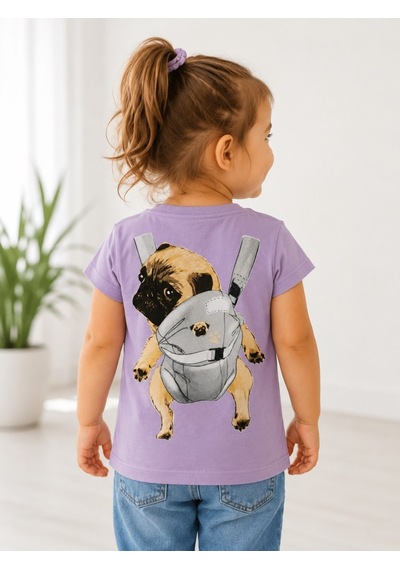 Stsahra Kız Çocuk Mor T-shirt