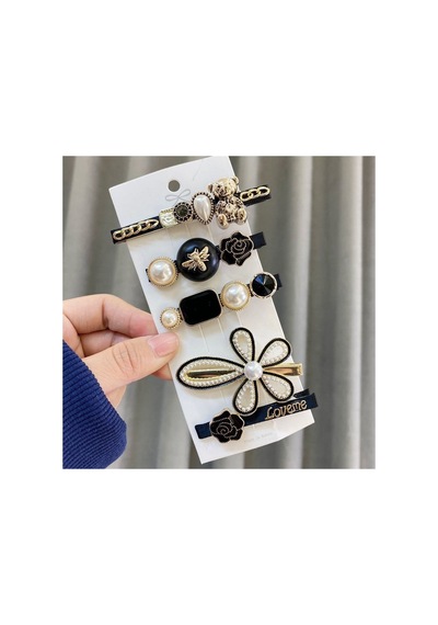 So-much Yeni Trend Moda Tedy 5'lı Büyük Klips Çıtçıt Pens Toka Seti-4 Siyah - 105659587 Siyah - 105659587 Siyah