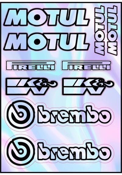 Motosiklet Sponsor Hologram Çoklu Sticker