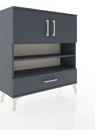 Arges Şifonyer 4 Raflı Tek Çekmeceli 2 Kapaklı 88x30x96 Antrasit-antrasit Antrasit Arges Şifonyer 4 Raflı Tek Çekmeceli 2 Kapaklı 88x30x96 Antrasit-antrasit Antrasit