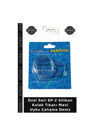 Özel Seri Ep-2 Silikon Kulak Tıkacı Mavi Uyku Çalışma Deniz