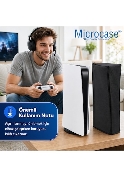 Microcase Ps5 İçin Su Toz Kir Çizik Koruma Kılıfı Al5643 Siyah