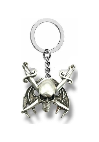 Jack Sparrow Tarzı Kuru Kafa Unisex Metal Anahtarlık Korsan Temalı Gotik Stil Aksesuarı