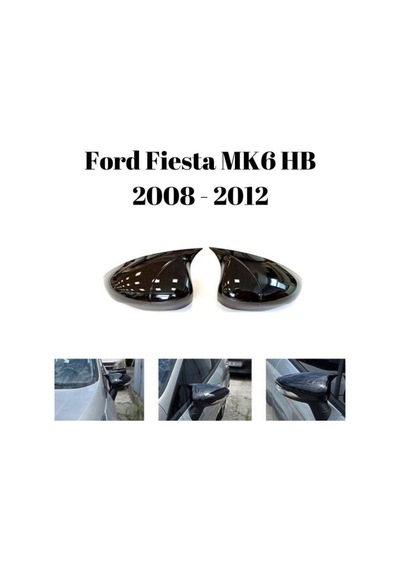 Ford Fiesta MK6 HB Hatchback 2008 2009 2010 2011 2012 Uyumlu Yarasa Batman Ayna Kapağı Seti Parlak Siyah