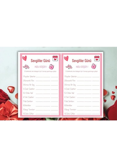 Sevgililer Günü Çifl İçin Oyun 2 Adet Kart