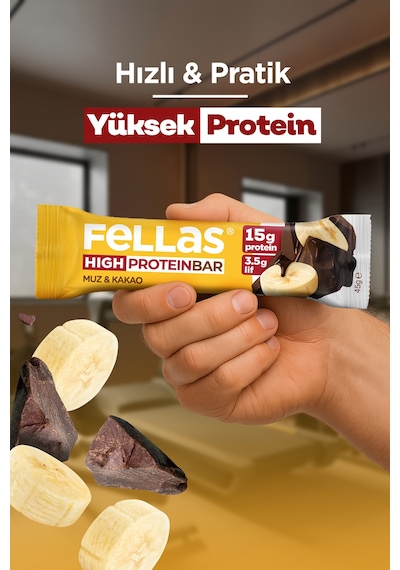Yüksek Protein Bar - Muzlu 45 G X 12 Adet