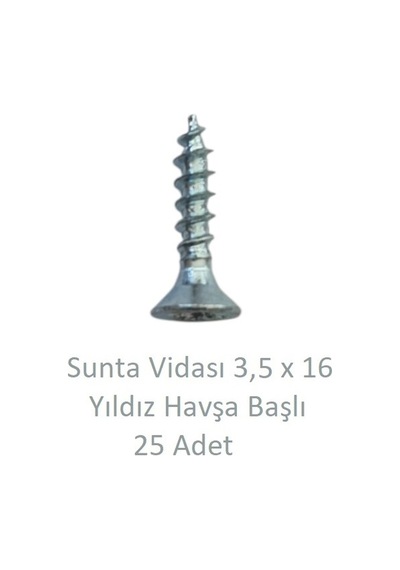 Sunta Vidası, 3,5 X 16 Mm, 25 Adet, Yhb Vida 3,5 x 16