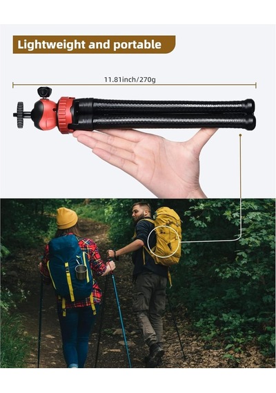Bluetooth Kumandalı Esnek Ahtapot Tripod, Flexible Masa Üstü Telefon Ve Kamera Tutucu 1.2 Kg Taşıma Kapasiteli, Sel Genel
