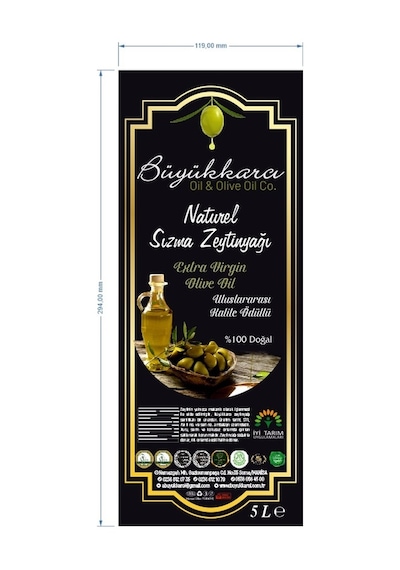Büyükkarcı Naturel Sızma Zeytinyağı Teneke 5 L