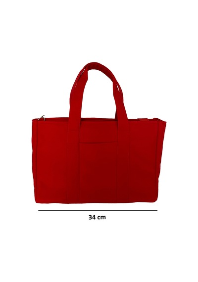 Tuttobene Idıly Kırmızı Tote Bag Omuz Çantası Laptop Kitap Evrak Taşınabilir Tb005
