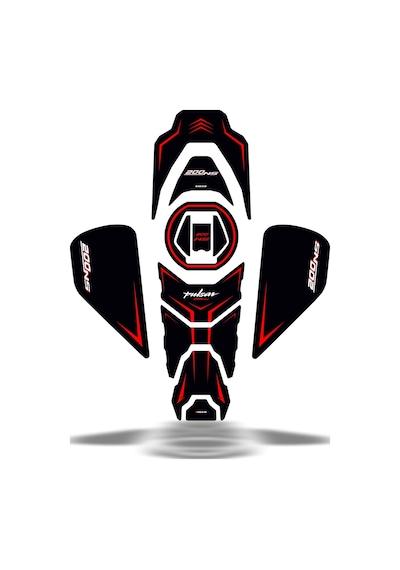 Bajaj Pulsar Ns200 2011-2023 Uyumlu Tank Pad Set Kırmızı