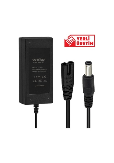 Weko 12 Volt - 5 Amper Plastik Kasa Masaüstü Adaptör 5.5 2.5 Uçlu