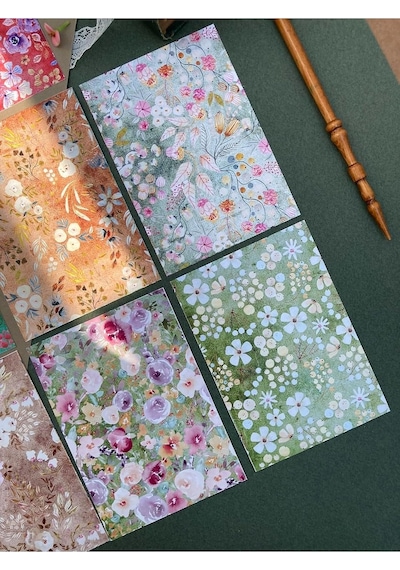 Vintage Eskitme Çiçekli Scrapbook Kağıdı, Bullet Journal Ajanda Genel