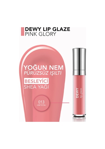 Flormar Besleyici Dudak Parlatıcısı - Dewy Lip Glaze - 013 Pink Glory-8682536068253
