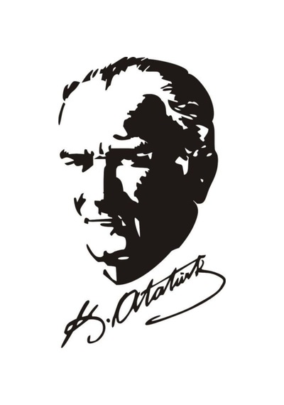Kemal Atatürk Ve İmzası Tasarım Oto Arka Cam Özel Yeni Sticker Siyah 20 13 Cm