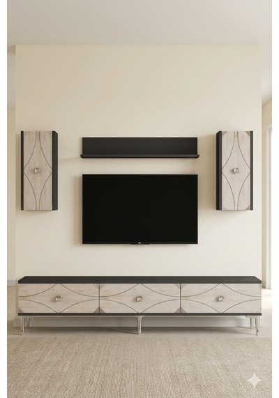 Tvr1897ats Alfa Tv Ünitesi Takımı Antrasit-beyaz-silver 180cm