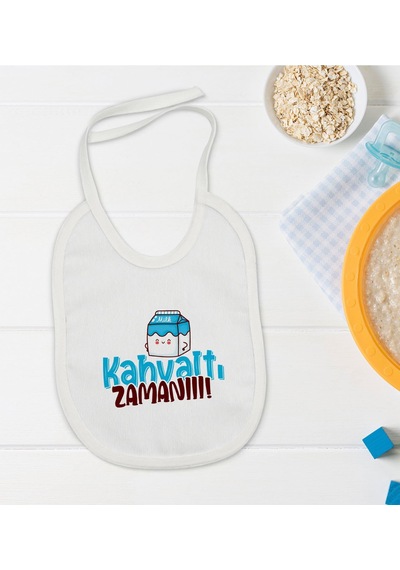 BK Kids Kahvaltı Zamanı Tasarımlı Bebek Mama Önlüğü - Model 1