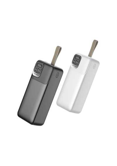 P32-4 40.000 Mah Powerbank 22.5w Hızlı Şarjlı Dijital Ekranlı Taşınabilir Şarj Cihazı-1631 Siyah