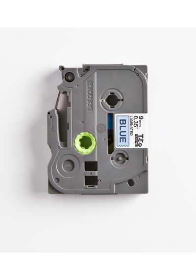 BROTHER P-TOUCH TZE-521 TZE-TAPE 9MM MAVİ ÜZERİNE SİYAH LAMİNASYONLU ETİKET