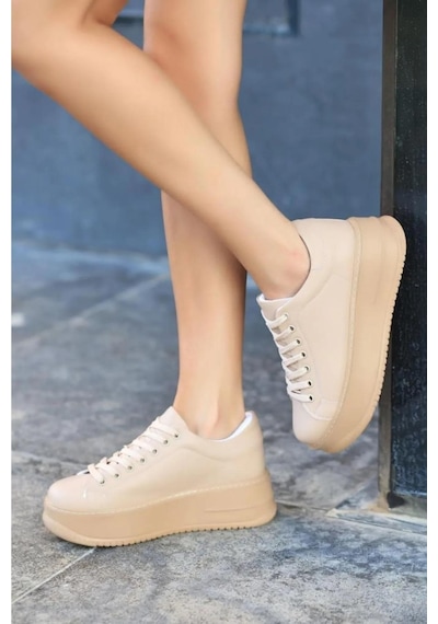 Papuç Sepeti 2596 Kadın Yüksek Topuk Günlük Sneaker Ayakkabı 001