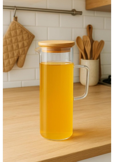 Arvale Lavino 3 Parça 400 Ml Borosilikat Yağlık - Bambu Altlık Ve 2 Adet Bambu Kapaklı Cam Yağdanlık Diğer