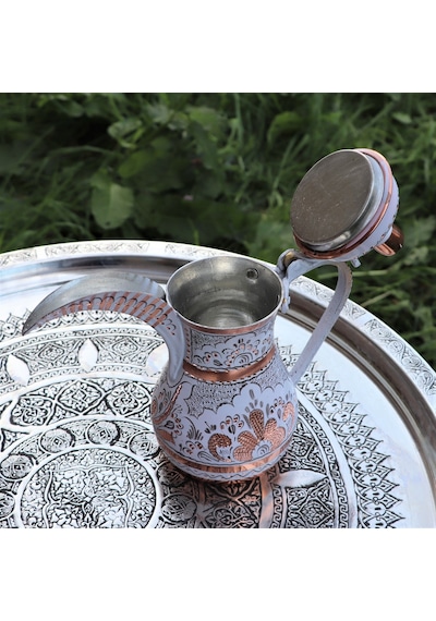 1,2 Mm Kalın Gülçiçek Bakır Mırra Cezve 900 Ml