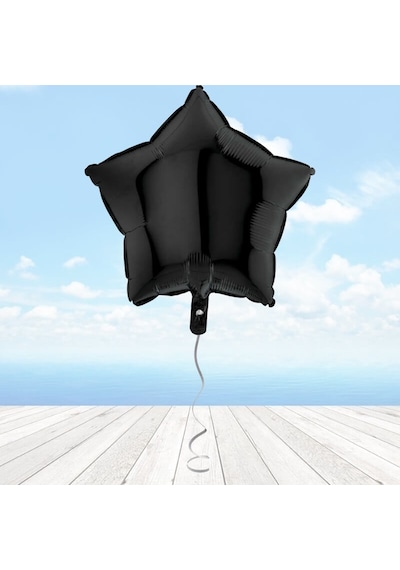 Yıldız Folyo Balon. 45 CM - Siyah