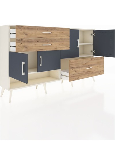 Arges Konsol 3 Raflı 3 Çekmeceli 4 Kapaklı 176x30x99 Aytaşı-antra Aytaşı-antrasit/çam Arges Konsol 3 Raflı 3 Çekmeceli 4 Kapaklı 176x30x99 Aytaşı-antra Aytaşı-antrasit/çam