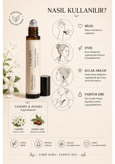 Yasemin Roll - %100 Doğal Vanilya & Jojoba Yağı 10 Ml