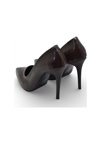 Ispartalılar 803 Stiletto Kadın Topuklu Ayakkabı 10,5 Cm İnce Topuk Abiye Düğün Nişan Ayakkabısı Kahverengi
